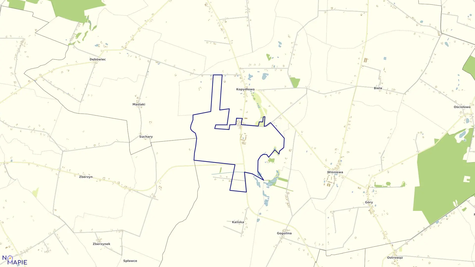 Mapa obrębu KOPYDŁÓWEK PGR w gminie Wilczyn