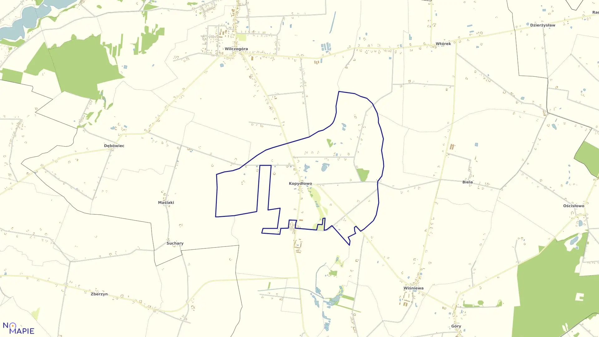 Mapa obrębu KOPYDŁOWO w gminie Wilczyn